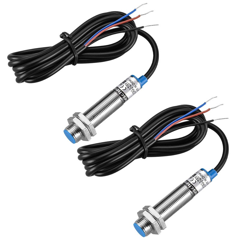 Heschen M12 Inductive Proximity Sensor Switch, Shield Type, LJ12A3-2-Z/BY, Detector 2mm, 10-30VDC 200mA, PNP Normally Open(NO), 3 Wire (2) - Image 1